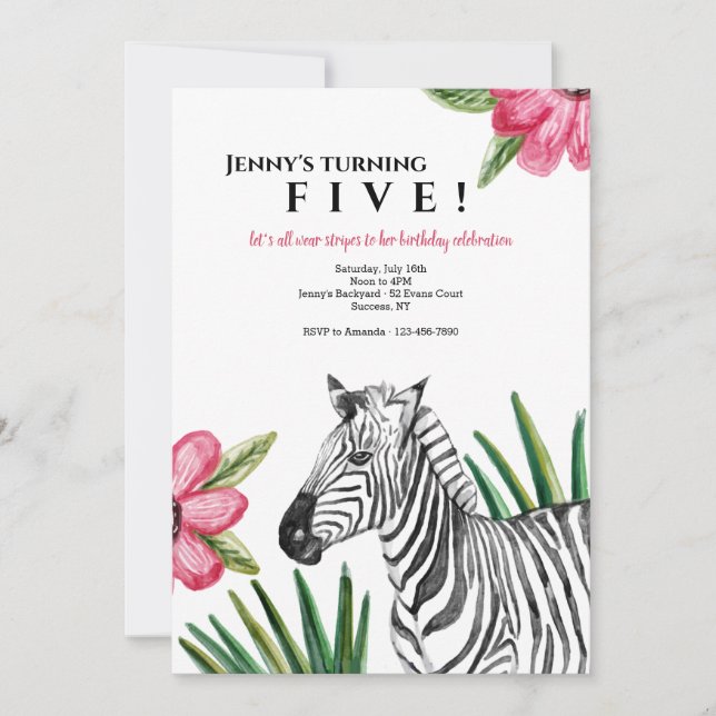 Zebra Invitations (Front)