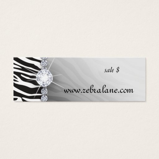 Customizable Zebra Jewelry Hang Tag Fashion Business Card Template