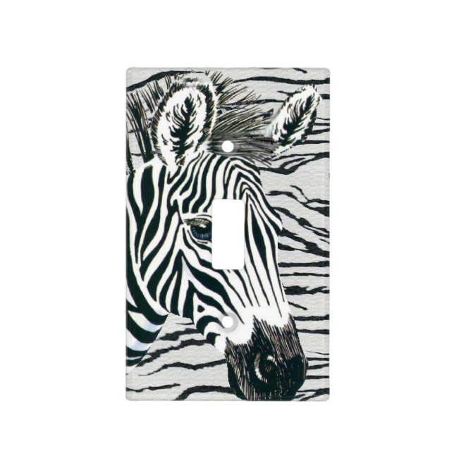 Zebra Jungle Room Light Switch Plate Cover (Front)