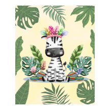 Zebra Jungle Safari Exotic Palm leaves Nursery