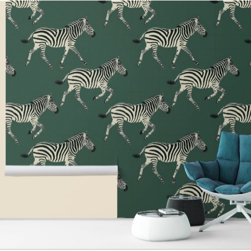 Zebra Jungle Serengeti Africa Safari pattern Wallpaper