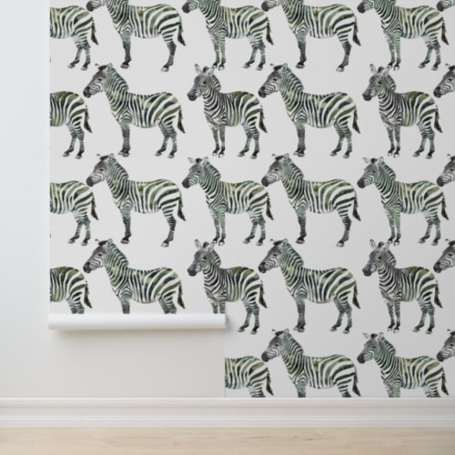 Zebra Jungle Serengeti Africa Safari pattern Wallpaper