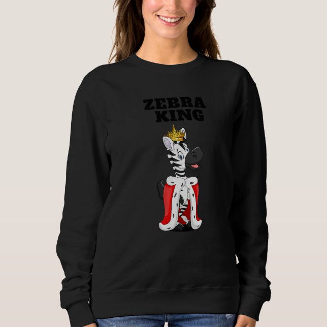 Zebra King Boys Zebra  Mens Zebra Sweatshirt (Front)