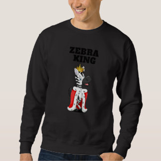 Zebra King Boys Zebra  Mens Zebra Sweatshirt