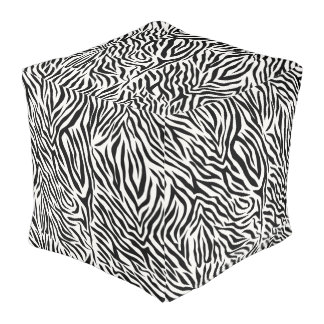 Zebra Large Cube Pouf 18" x 18" x 18"