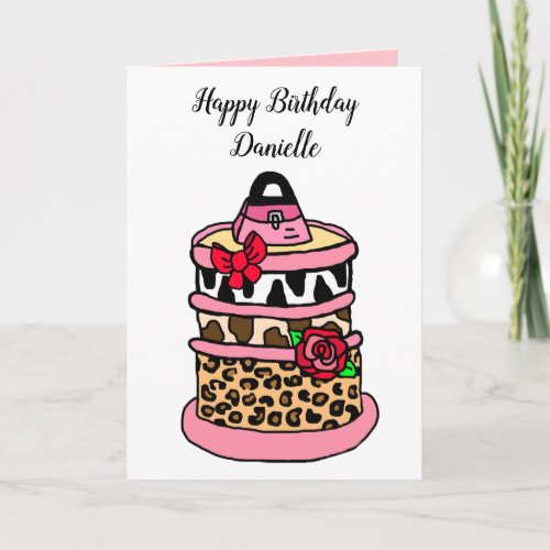 Zebra, Leopard and Giraffe Print Girlie Birthday