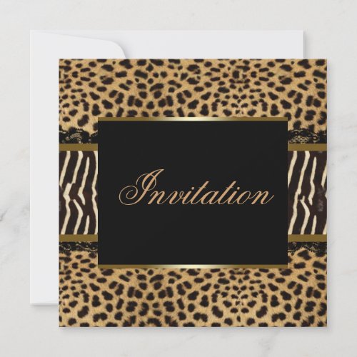 Zebra Leopard Party Custom Announcements