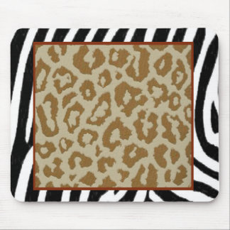zebra leopard print red mouse pad
