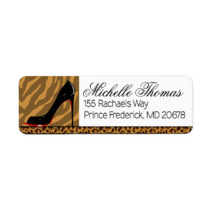 Zebra Leopard Stiletto Party Label