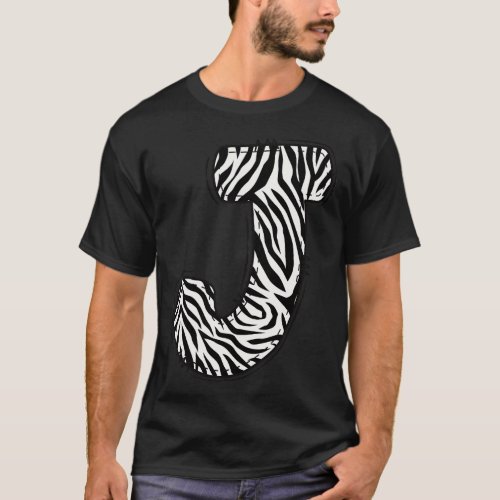 Zebra Letter J T_Shirt