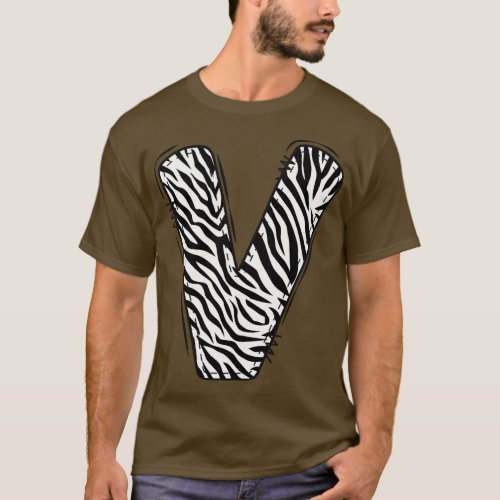 Zebra Letter V T_Shirt