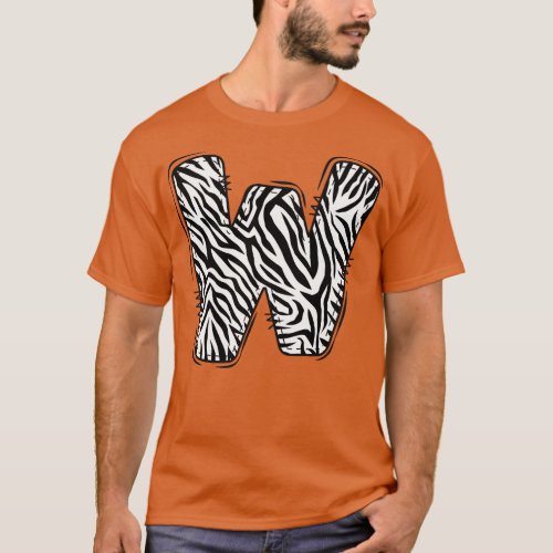 Zebra Letter W T_Shirt
