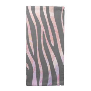 Zebra Light Gray and Pink Print Napkin