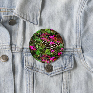 Zebra Longwing Butterfly Button