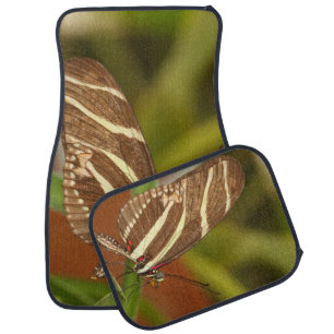 Zebra longwing butterfly car floor mat