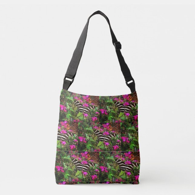 Zebra Longwing Butterfly Crossbody Bag (Front)