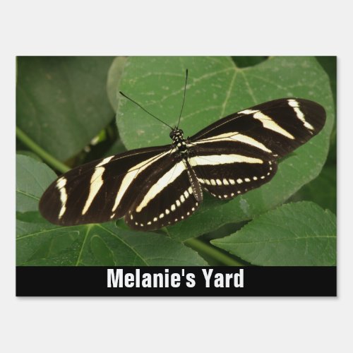 Zebra Longwing Butterfly Custom Yard Sign
