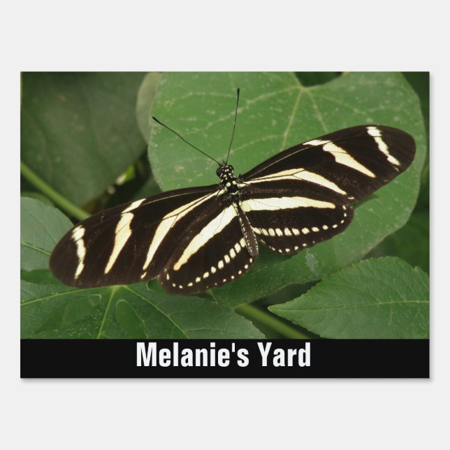 Zebra Longwing Butterfly Custom Yard Sign (Front)