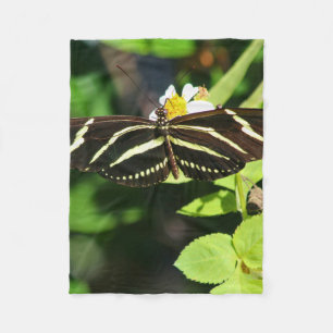 Zebra Longwing Butterfly Fleece Blanket