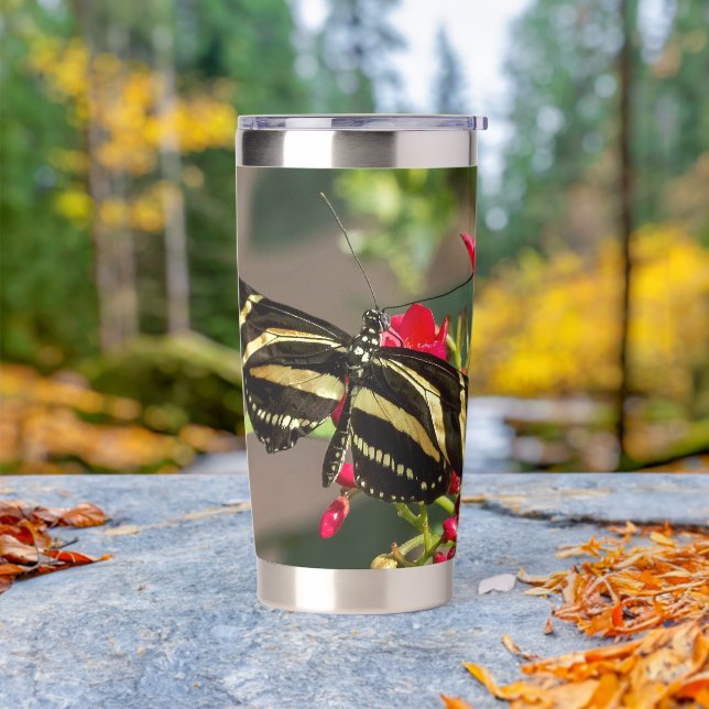 Zebra Longwing Butterfly in the Forest Insulated Tumbler (Outdoor)