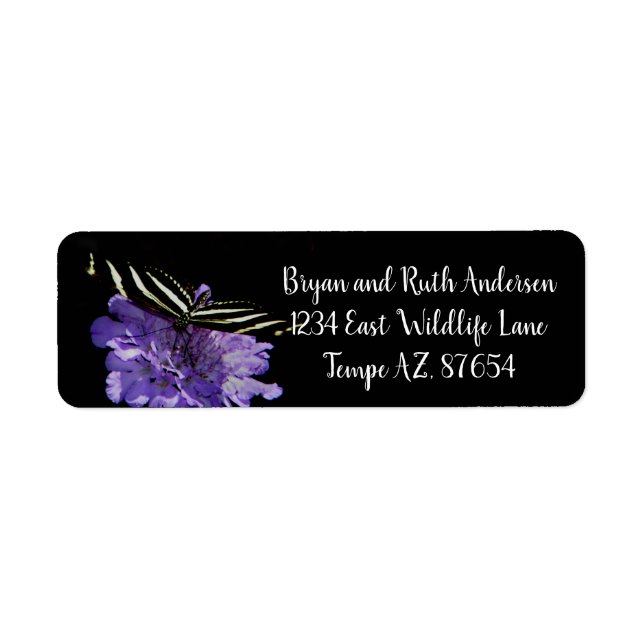 Zebra Longwing  Butterfly Label (Front)
