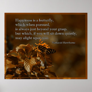 Zebra longwing butterfly on flower poster