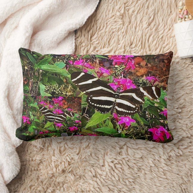 Zebra Longwing Butterfly Throw Pillow (Blanket)