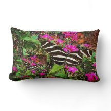 Zebra Longwing Butterfly Throw Pillow