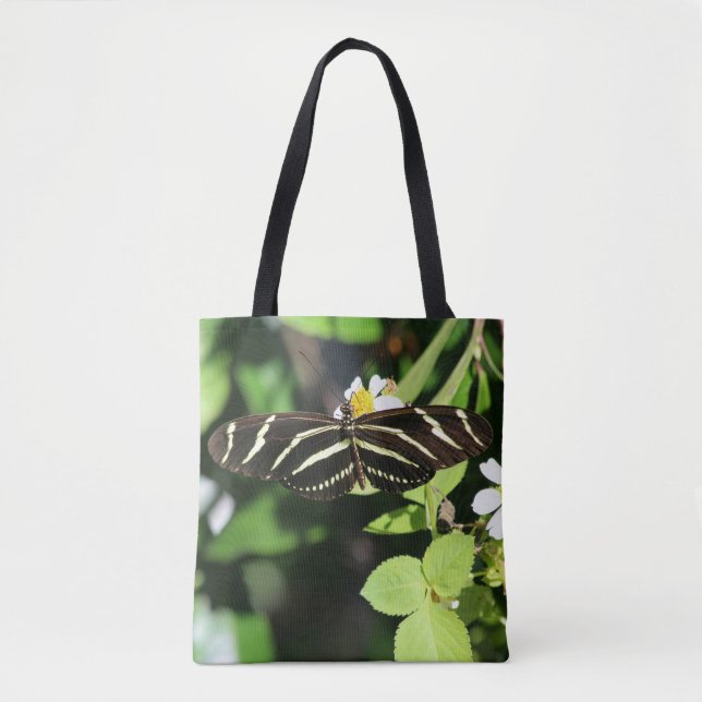Zebra Longwing Butterfly Tote Bag (Front)