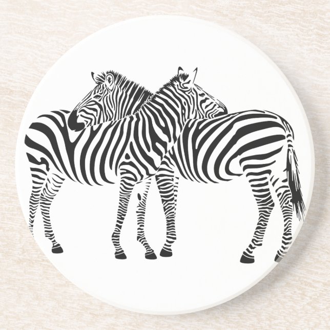 Zebra Love Drink Coaster (Front)