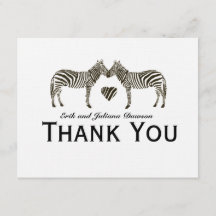 Zebra Love Personalized Thank You Note