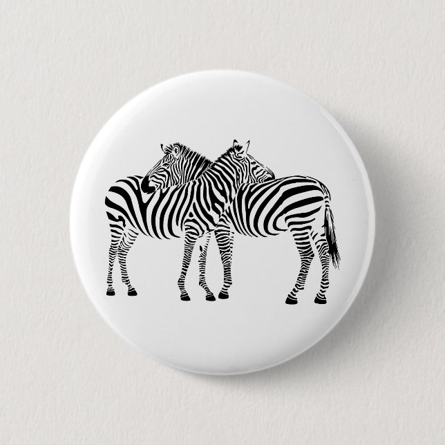 Zebra Love Pinback Button (Front)