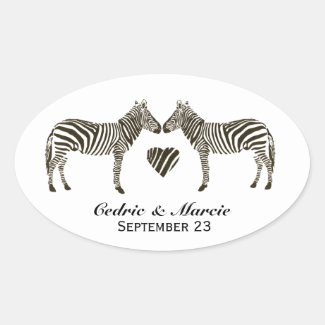 Zebra Love Save the Date Stickers
