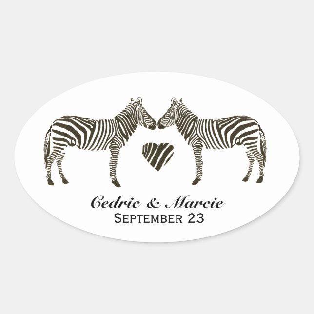 Zebra Love Save the Date Stickers (Front)