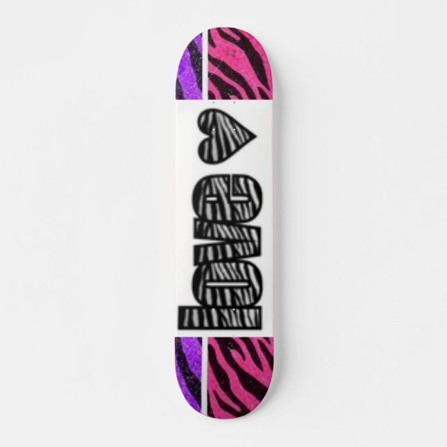 Zebra love skateboard deck (Front)