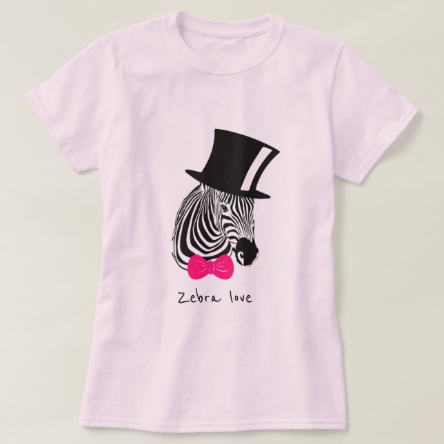 Zebra love slogan Hipster Zebra T-Shirt (Design Front)