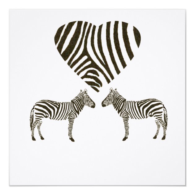 Zebra Love Wedding Reception Invitation