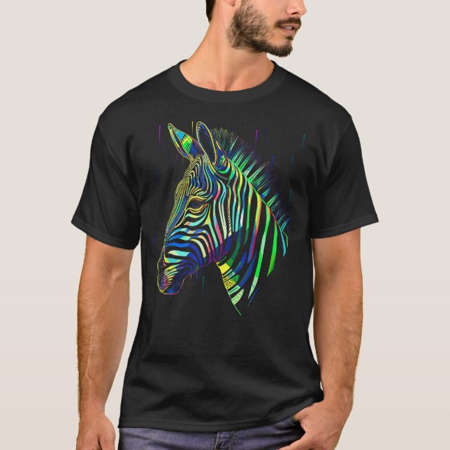Zebra Lover Artwork Animal Motif Zebra 14 T-Shirt (Front)