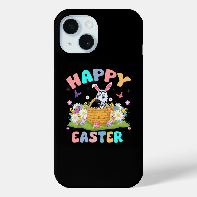 Zebra Lover Happy Easter Bunny Zebra Easter Sunday Case-Mate iPhone Case (Back)
