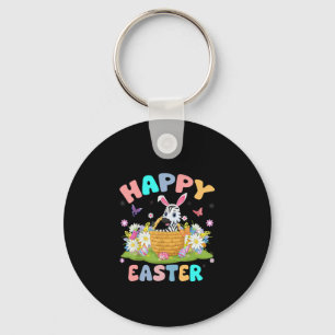 Zebra Lover Happy Easter Bunny Zebra Easter Sunday Keychain