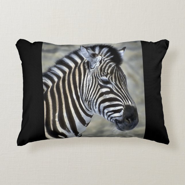 Zebra Lovers Art  Accent Pillow (Front)