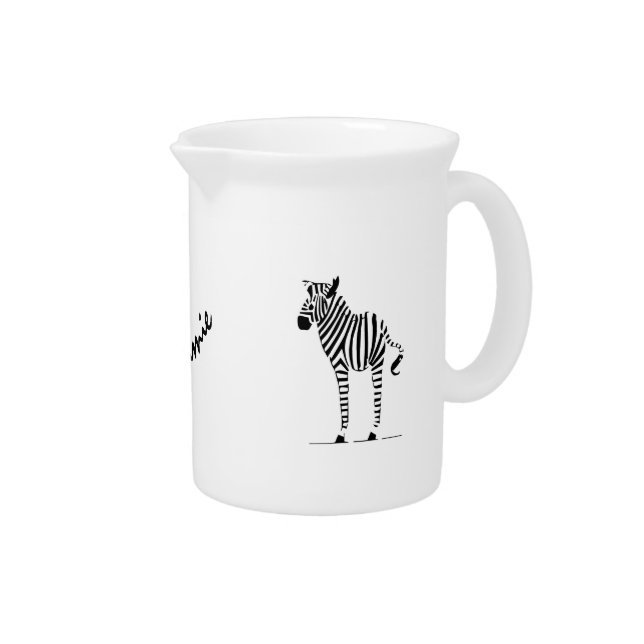Zebra Lovers Gifts Beverage Pitcher (Right)