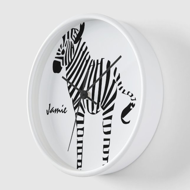 Zebra Lovers Gifts Clock (Angle)