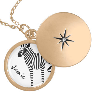 Zebra Lovers Gifts Gold Plated Necklace