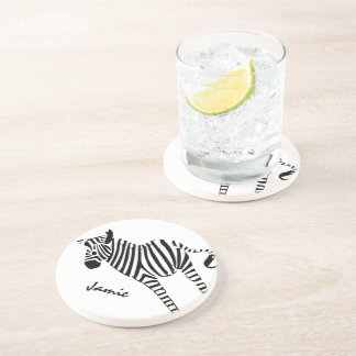 Zebra Lovers Gifts Sandstone Coaster