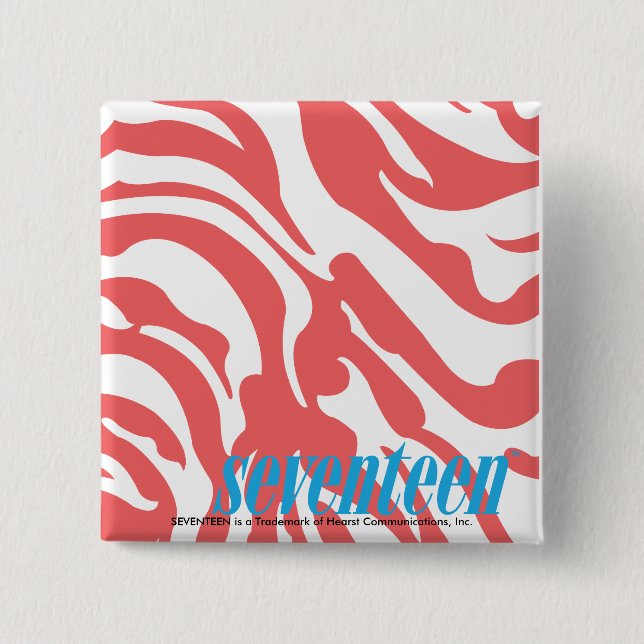 Zebra LtPink Pinback Button (Front)