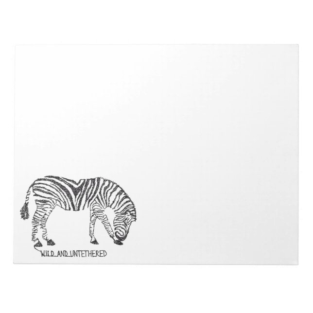 Zebra made up of Black Scribbles Notepad (Front)