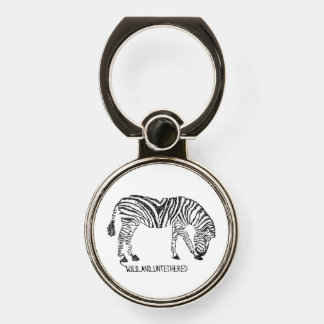 Zebra made up of Black Scribbles Phone Ring Stand