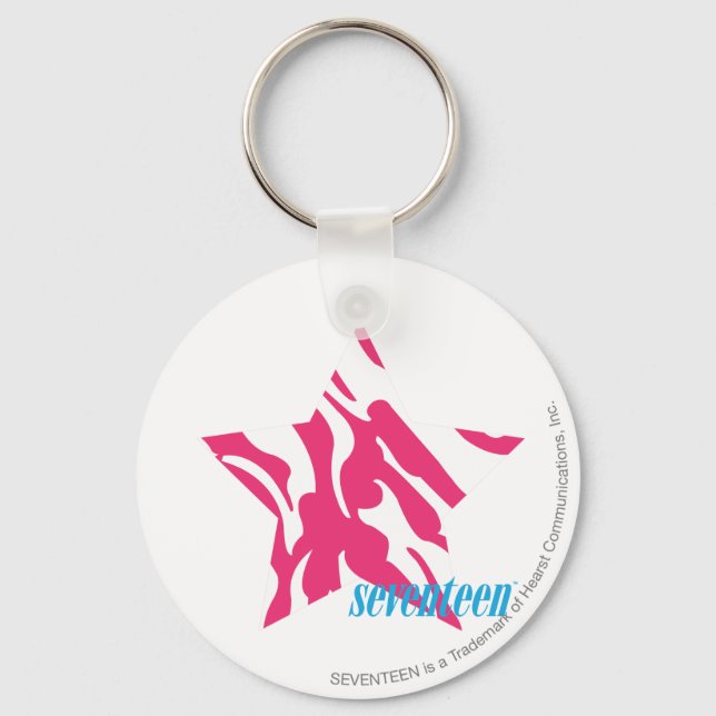 Zebra Magenta 4 Keychain (Front)