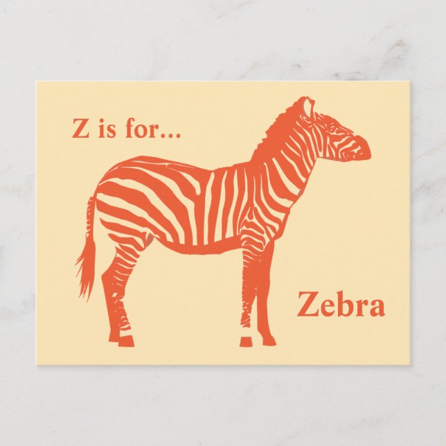 Zebra - Mandarin and light orange Postcard (Front)